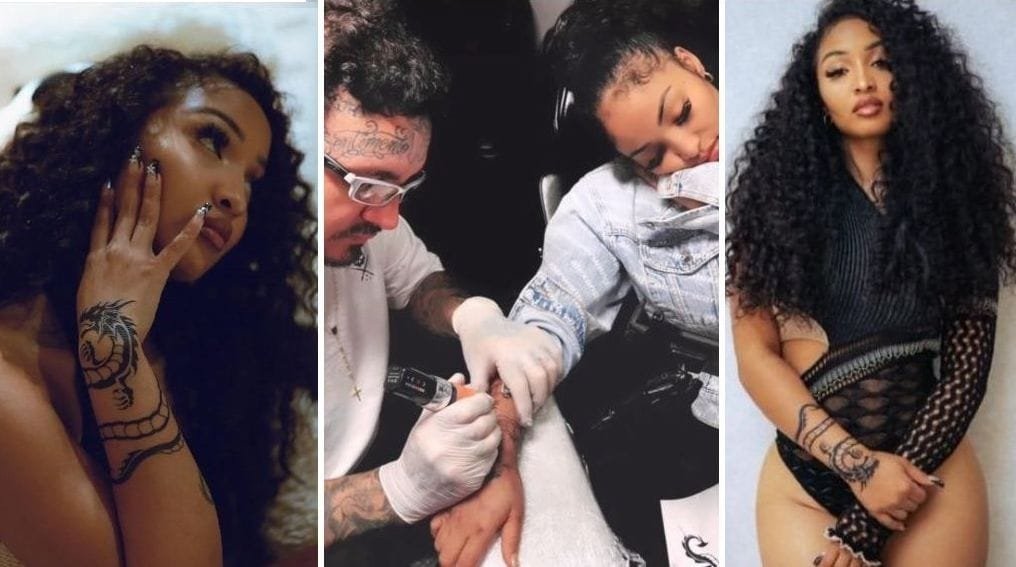 Cantora jamaicana Shanseea é tatuada pelas mãos de Rogério Araújo Cantora jamaicana Shanseea é tatuada pelas mãos de Rogério Araújo