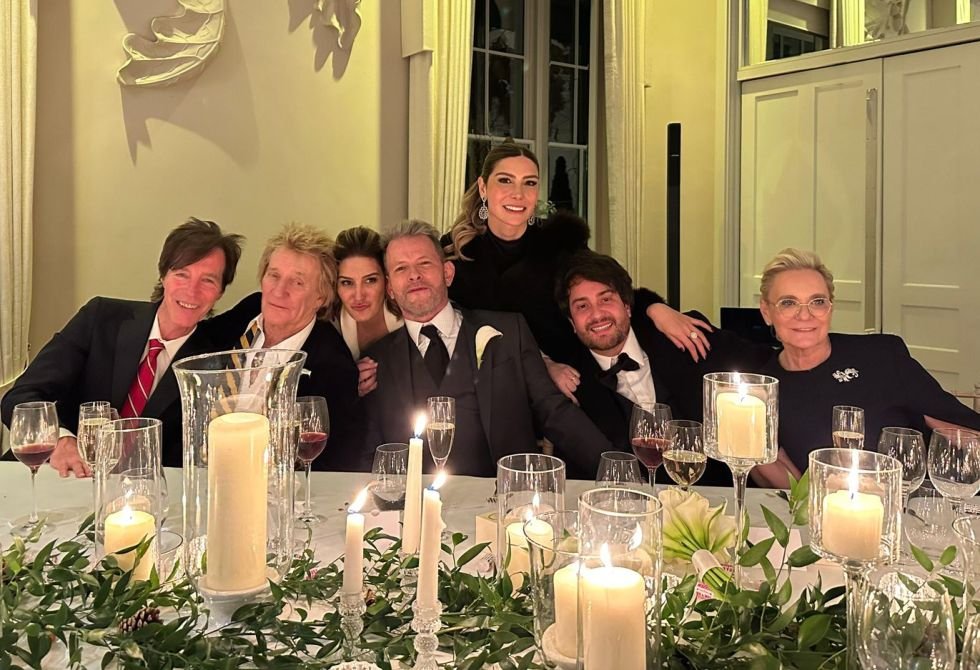 Médico das estrelas Dr. Ivan Rollemberg, Sir Rod Stewart e David Palmer em Londres Médico das estrelas Dr. Ivan Rollemberg, Sir Rod Stewart e David Palmer em Londres