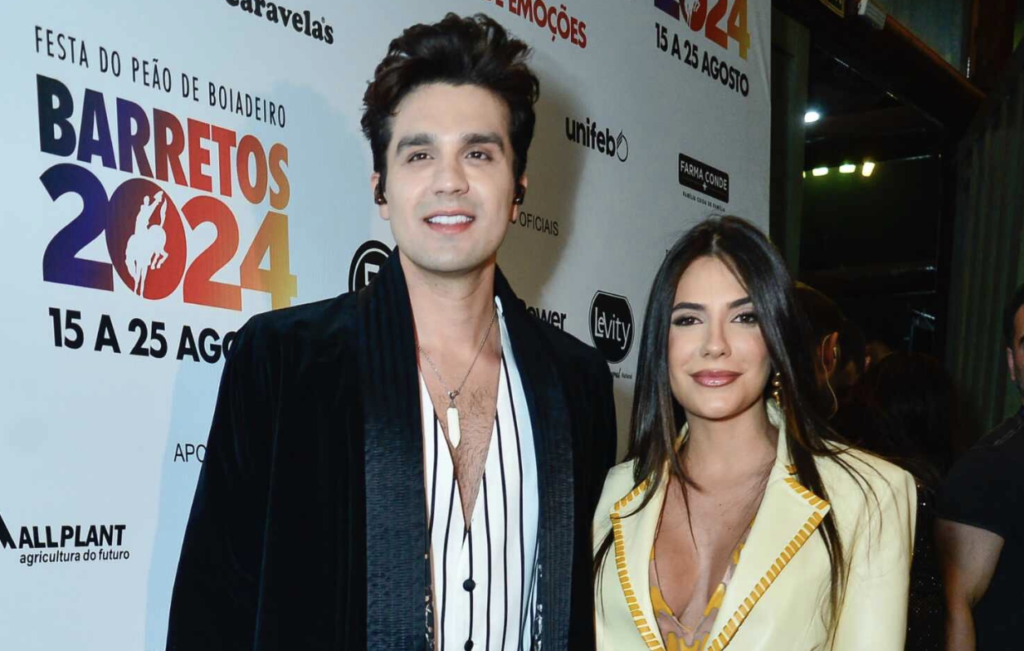 Luan Santana e Jade Magalhães protagonizam momento romântico na Festa do Peão de Barretos
