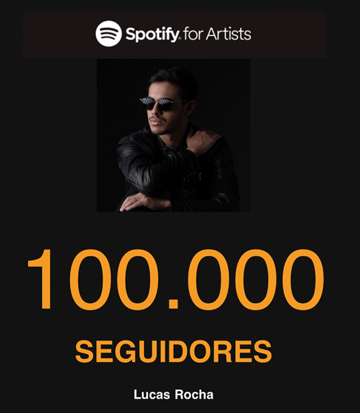 Lucas Rocha celebra sucesso: 5 milhões de streams e mais de 100 Mil seguidores no Spotify