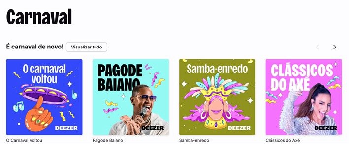 Deezer apresenta canal especial de Carnaval com grandes sucessos e hits do axé e samba Deezer apresenta canal especial de Carnaval com grandes sucessos e hits do axé e samba