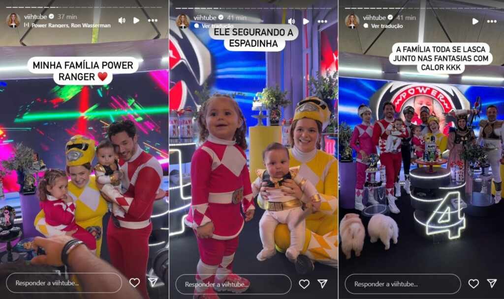 Viih Tube e Eliezer celebram 4 meses de Ravi com festa inspirada em Power Rangers Viih Tube e Eliezer celebram 4 meses de Ravi com festa inspirada em Power Rangers