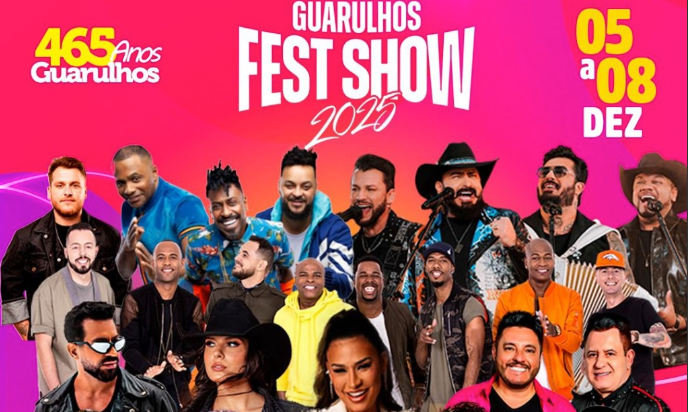 Guarulhos Fest Show: grandes artistas celebram os 465 anos da cidade Guarulhos Fest Show: grandes artistas celebram os 465 anos da cidade