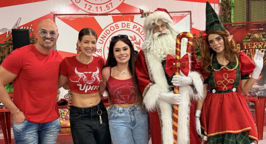 Unidos de Padre Miguel realiza ação solidária de Natal com Jaquelline Grohalski na quadra