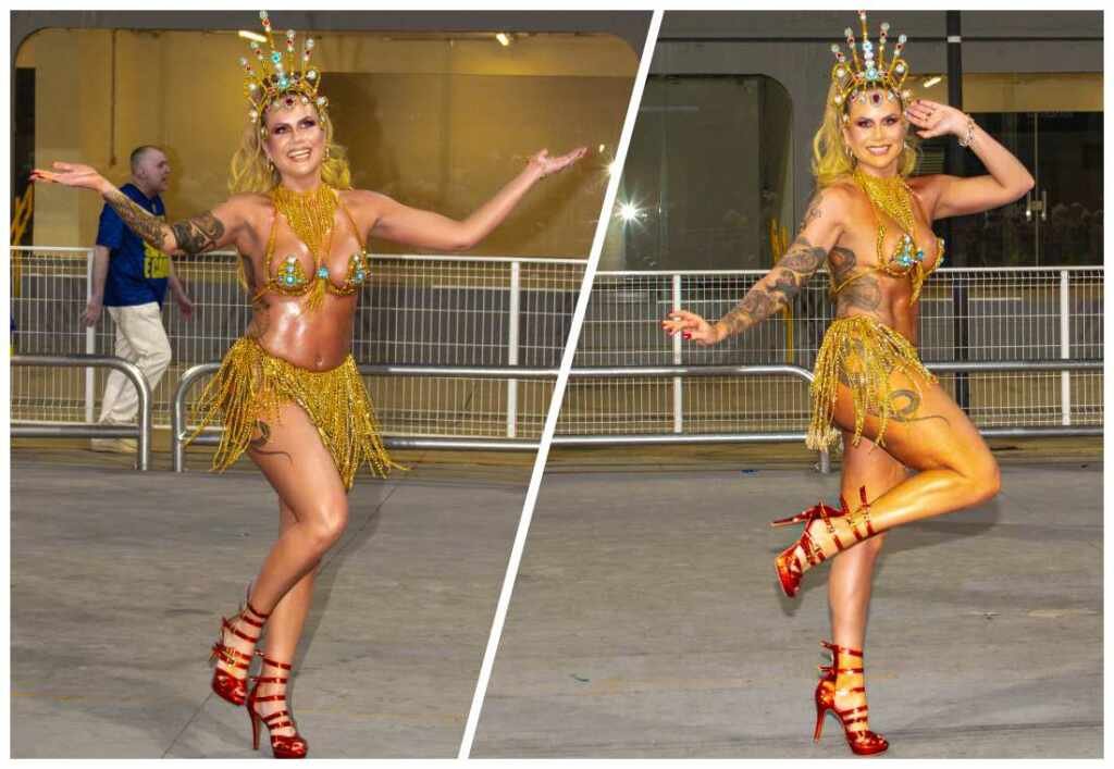 Isis Camargo faz da chuva um manifesto de amor ao carnaval no ensaio técnico do Tucuruvi Isis Camargo faz da chuva um manifesto de amor ao carnaval no ensaio técnico do Tucuruvi