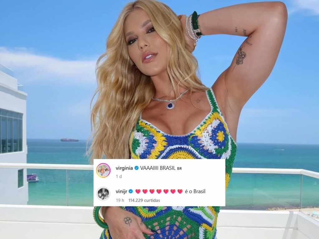 Comentário de Vini Jr. em foto de Virginia Fonseca agita a web após vitória do Brasil