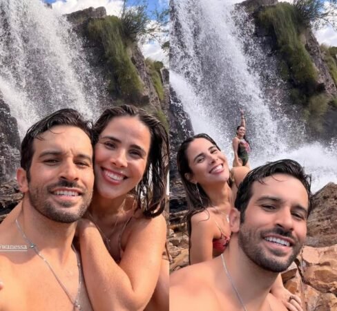 Wanessa Camargo curte passeio com o namorado, Bruno Bevan, em cachoeira