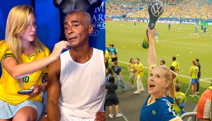 Cela Lopes vive bastidores da Copa do Mundo 2026 nos Estados Unidos Cela Lopes e Romário